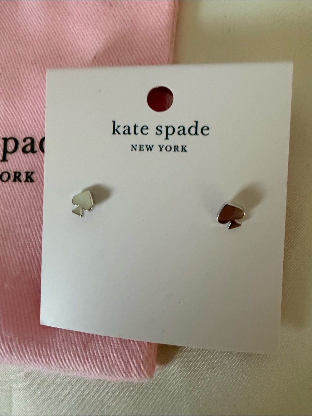 kate spade Signature Spade Stud Earrings - Silver